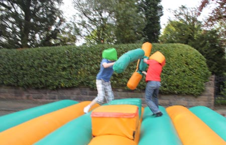 Inflatable gladiator game